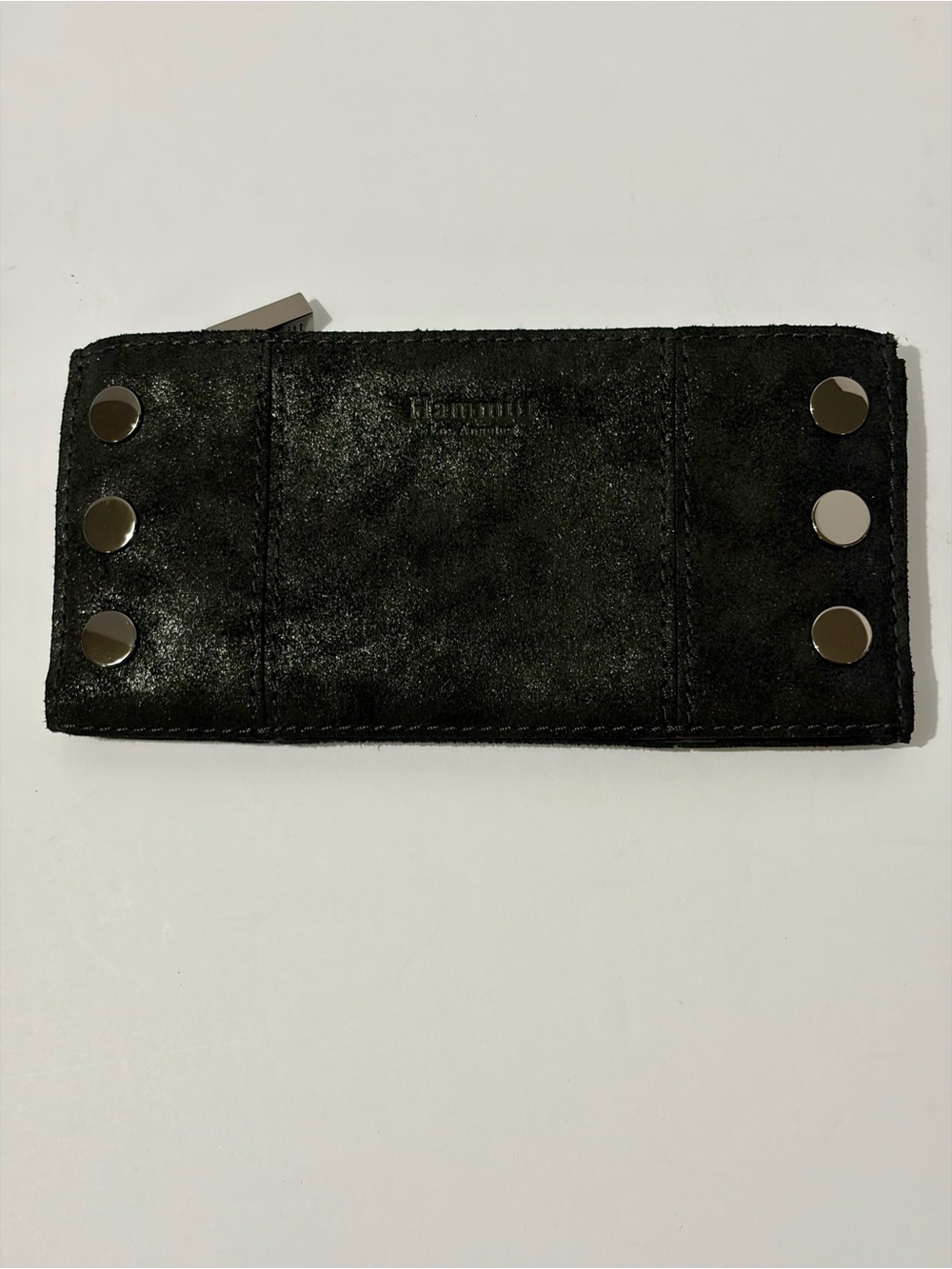 Hammitt Black 110 North Wallet in Space Buffed Suede/Gunmetal Hardware